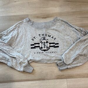 St. Thomas Virgin Islands Gray Cropped Sweatshirt